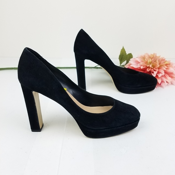 Diane Von Furstenberg black platform suede pumps - Picture 6 of 8